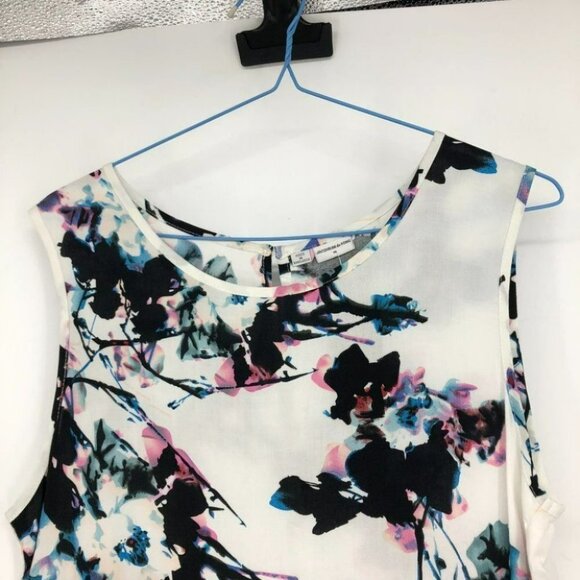 NWT Jacqueline Dr Yong white Floral fantasy Watercolor tank top 36 - Picture 9 of 13